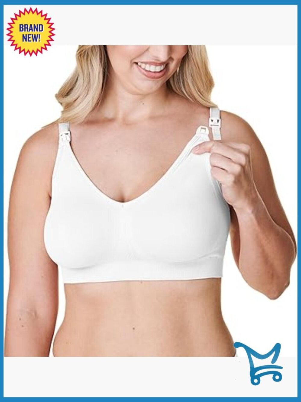 Wireless Full Coverage Seamless Nursing Bra Medium Support Hook & Eye Maternity